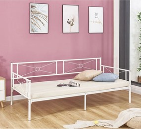 QUEEN Daybed Κρεβάτι Μέταλλο Βαφή Άσπρο   1τμχ