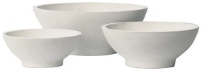 WOODWELL Ε6308,SFLOWER POT-9 Set 3 τεμαχίων Απόχρωση Milk White Φ45x18 - Φ55x22 - Φ74x30cm Ε6308,S