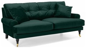Διθέσιος καναπές Seattle E102, Πράσινο, 195x100x87cm, Ταπισερί, Πόδια: Ξύλινα, Ρόδες