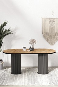 Stewehome Οβάλ Τραπέζι Φαγητού Κουζίνας Μοντέρνος Σχεδιασμός Λευκό 80x140 cm