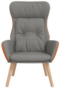 vidaXL Πολυθρόνα Relax Ανοιχτό Γκρι από Ύφασμα και PVC