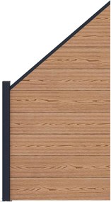 vidaXL Σετ Φράχτη 95 x 180 εκ. WPC και Αλουμίνιο Καφέ