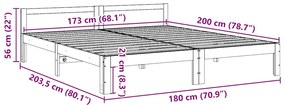 Σκελετός Κρεβ. Χωρίς Στρώμα Λευκό 180x200 εκ Μασίφ Πεύκο - Λευκό