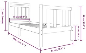 ΠΛΑΙΣΙΟ ΚΡΕΒΑΤΙΟΥ ΜΑΥΡΟ 75X190 ΕΚ. ΜΑΣΙΦ ΞΥΛΟ 2FT6 SMALL SINGLE 3100683