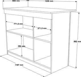 Τραπέζι Κουζίνας Λευκό ILOL 120x60x88.2
