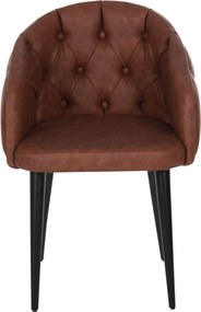 ΠΟΛΥΘΡΟΝΑ LORETTA HM9271.53 ΜΕ ΤΑΜΠΑ ΤΕΧΝΟΔΕΡΜΑ &amp; ΞΥΛΙΝΑ ΜΑΥΡΑ ΠΟΔΙΑ 53x60x82Υεκ.