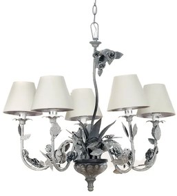Artekko Floral Μεταλλικό Γκρι Πεντάφωτο Φωτιστικό Οροφής (E14) - χωρίς καπέλα Artekko 027-5013
