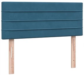 Κρεβάτι Boxspring με Στρώμα Σκούρο Μπλε 120x210 εκ. Βελούδινο - Μπλε