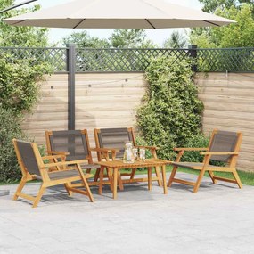 vidaXL Κήπου Καρέκλες με Τραπέζι 5 pcs Γκρι 90 x 45 x 40 cm