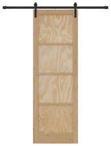 vidaXL Συρόμενη Πόρτα με Σετ Εξαρτημάτων 78x232 cm Μασίφ Ξύλο Πεύκου