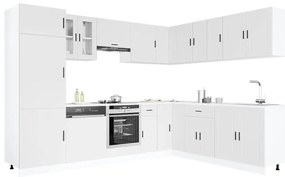 vidaXL Σετ Ντουλάπια Κουζίνας 14 Τεμαχίων Porto Λευκό μηχανικό ξύλο