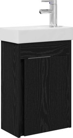 vidaXL Μονάδα μπάνιου με βρύση Μαύρη Δρυς 40,5 x 22,5 x 62 εκ.