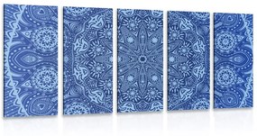 Εικόνα 5 τμημάτων όμορφη Μάνταλα με δαντέλα σε μπλε