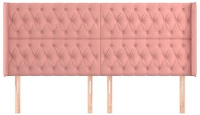 vidaXL Κεφαλάρι με Πτερύγια Ροζ 183x16x118/128 εκ. Βελούδινο
