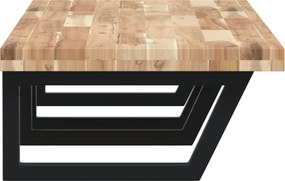 vidaXL Ράφι Νιπτήρα Τοίχου από Ατσάλι / Μασίφ Ξύλο Ακακίας
