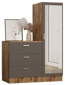 Τουαλέτα ArteLibre BLENDON Πεύκο/Ανθρακί Μοριοσανίδα/Γυαλί 60x47x72cm/40x47x140cm