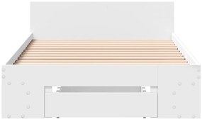 vidaXL Πλαίσιο Κρεβατιού με Συρτάρι Λευκό 90 x 190 εκ. Επεξ. Ξύλο