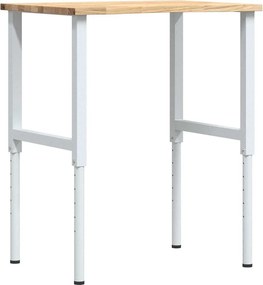 πάγκος εργασίας vidaXL 80x60x(71,5-98) cm Μασίφ Ξύλο Δρυς