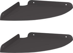 vidaXL Floating Ράφι Γωνίας με ράφι 2 pcs Μαύρο 24 x 24 x 2 εκ