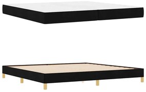 vidaXL Κρεβάτι με ελατήρια Μαύρο, Καφέ 200 x 200 cm