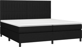vidaXL Κρεβάτι Boxspring με Στρώμα Μαύρο 200x200 εκ. Υφασμάτινο