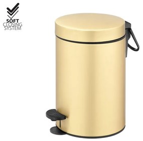 Χαρτοδοχείο 3lt Soft Closιng System Brushed Brass Sanco Waste Bins 90689-AB12