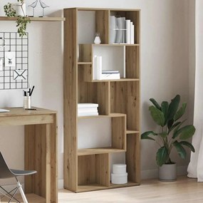 vidaXL Βιβλιοθήκη Αρτισιανή Δρυς 67x24x161 εκ. Επεξ. Ξύλο