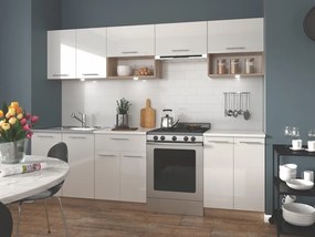 Σετ κουζίνας Houston 858, 260x60cm, Πάγκος, Ινοσανίδες μέσης πυκνότητας