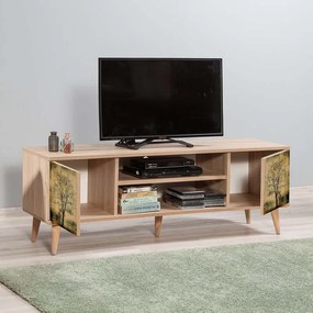 Έπιπλο τηλεόρασης Soho Megapap χρώμα sonoma 140x40x50 εκ.