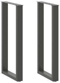 Πόδια Τραπεζιού Μπαρ σε Σχήμα U, 2 τεμ. Ανθρακί 40x(100-101) εκ. Ατσάλι