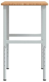 vidaXL Πάγκος Εργασίας Ορθογώνιος 100x60x(71,5-98) εκ Μασίφ Ξύλο Δρυός