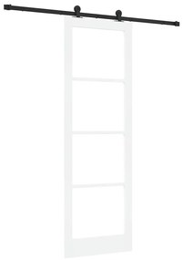 vidaXL Συρόμενη Πόρτα Χειροκίνητος Λευκό 78 x 232 cm Ξύλο και μέταλλο