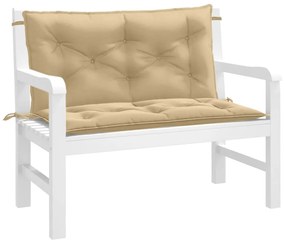 Μαξιλάρια Πάγκου Κήπου 2 τεμ. Μπεζ Μελανζέ 100x50x7 εκ. Ύφασμα