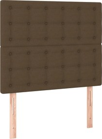 vidaXL Κρεβάτι Boxspring με Στρώμα Σκούρο Καφέ 90x190 εκ. Υφασμάτινο