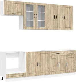 vidaXL Μονάδα κουζίνας PORTO 8 pcs Sonoma Δρυς Επεξεργασμένο Ξύλο