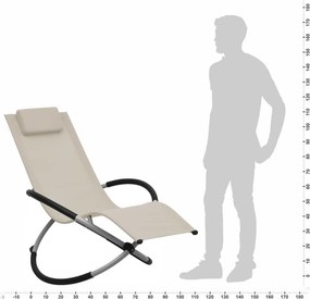 vidaXL Ξαπλώστρα Παιδική Κρεμ Ατσάλινη