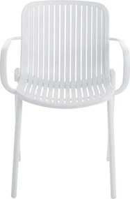 Πολυθρόνα Teragi στοιβαζόμενη pakoworld pp με UV protection λευκή 59x57x82εκ