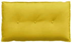 vidaXL Μαξιλάρι Πλάτης Κίτρινο 80 x 50 cm Υφασμάτινο Κορντουρά