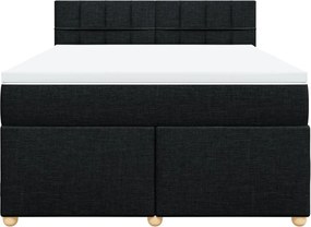 vidaXL Κρεβάτι Boxspring με Στρώμα Μαύρο 160x200 εκ. Υφασμάτινο