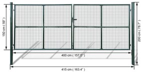 vidaXL Πόρτα Κήπου από Πλέγμα 400x150 εκ.