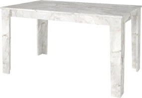 Τραπέζι Darlen Megapap χρώμα λευκό εφέ μαρμάρου 125x72x74εκ.