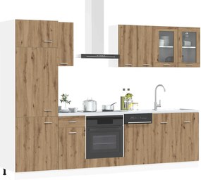 vidaXL Μονάδα κουζίνας Lyon 8 pcs Artisan Δρυς Επεξεργασμένο Ξύλο