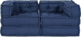 vidaXL Μονάδα Μοντέρνου Καναπέ 2 pcs Ινδικο 140 x 70 x 56 εκ. Ύφασμα