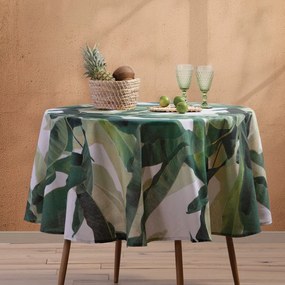 Τραπεζομάντηλο Tropicana Green Nef-Nef Diameter 180cm 100% Cotton