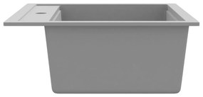 vidaXL Νεροχύτης με Μονή Γούρνα Γκρι Γρανιτένιος