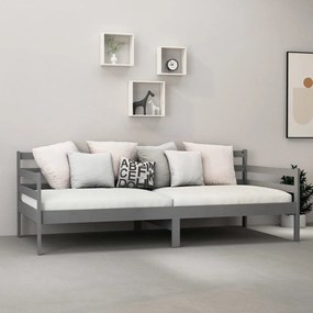 Καναπές Κρεβάτι Γκρι 90 x 200 εκ. από Μασίφ Ξύλο Πεύκου - Γκρι