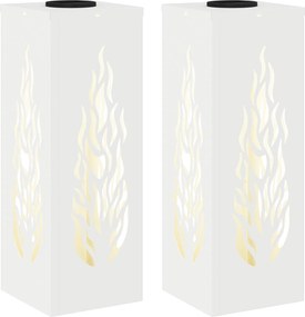 vidaXL Ηλιακό LED Φως Δρόμου 2 pcs Θερμό λευκό 18 x 18 x 50 εκ.