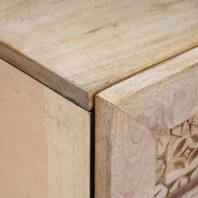 vidaXL Κομοδίνο με συρτάρι Μπεζ 40 x 33 x 46 εκ. Μασίφ ξύλο μάνγκο