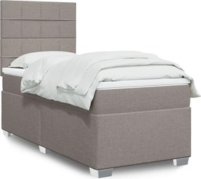 vidaXL Κρεβάτι Boxspring με Στρώμα Taupe 100 x 200 εκ. Υφασμάτινο