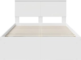 vidaXL Σκελετός Κρεβατιού Λευκό 120 x 200 cm Επεξεργασμένο ξύλο